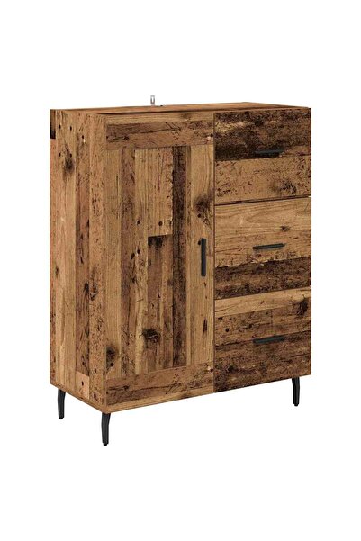 vidaxl Bufet Lemn Vechi 69,5 x 34 x 90 cm Lemn Ingineresc și Fier