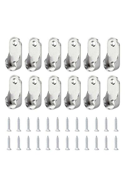 Duravel Oval Closet Rod End Flange Bracket, Wardrobe Hanger Pipe Fitting Oval...