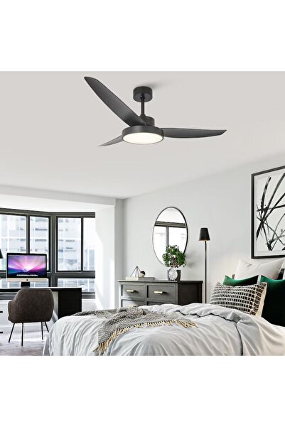 proled LED Ceiling Fan PRO-YUE-M223-3 Black, 132 cm, 3 blades, remote control...