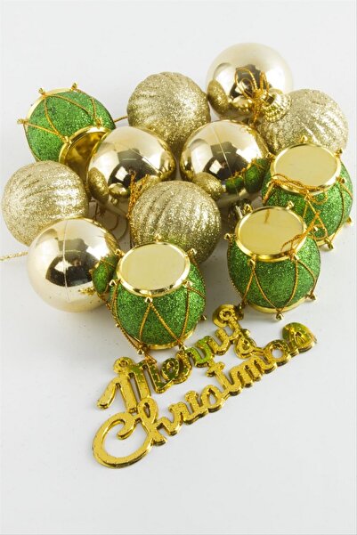 ZERO LAND Bi̇reycel 13 Pieces Single Ball Small Christmas Tree Ornament (1528...