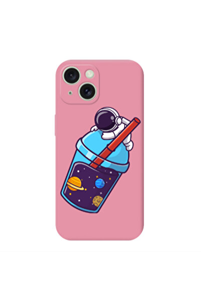 Other Apple iPhone 15 Plus Longing in space Pink Colored Silicone TPU Θήκη