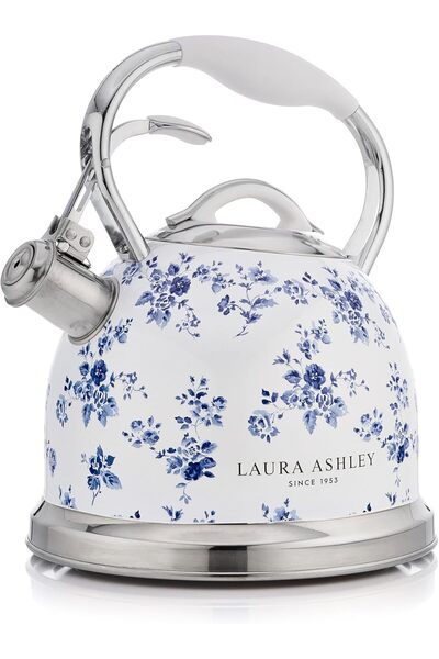 Laura Ashley غلاية من الفولاذ المقاوم للصدأ سعة 3 لتر للطهي على الموقد من تشا...