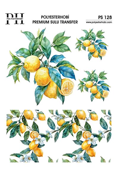 POLYESTERHOBİ Premium Sulu Transfer 25X35 CM LİMON DESENLİ PS 128
