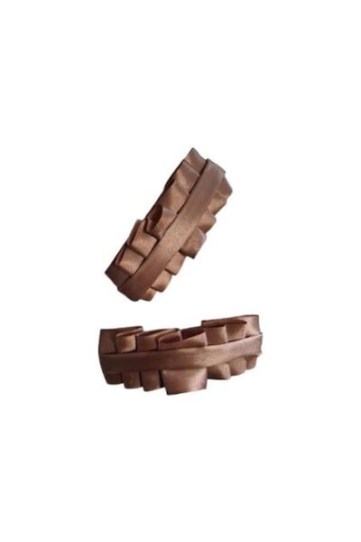 OEM Top Bottom Set of 2 folded hair clips, brown