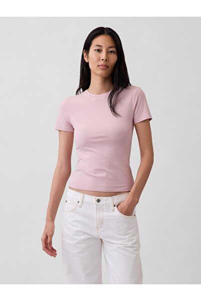 GAP Kadın Açık Pembe CloseKnit Jersey T-Shirt