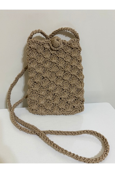 Passionis Jewelry Rafya Yarn Hand-Knitted Phone Bag Washable Stylish and Prac...