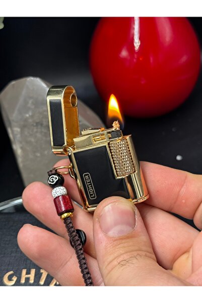 LİGHTER Vintage Minimalist Parmak Boy Benzinli Çakmak - Özel Kutulu Hediyelik...
