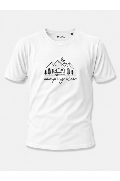 North Whiskers Caravan and Camping Themed Custom Printed Navy Blue 100% Cotto...