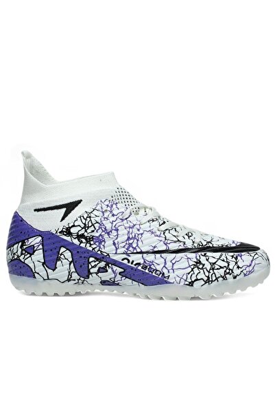 LALİGA Comfortable Lace-Up Astroturf Football Shoes White Purple Patterned Sp...