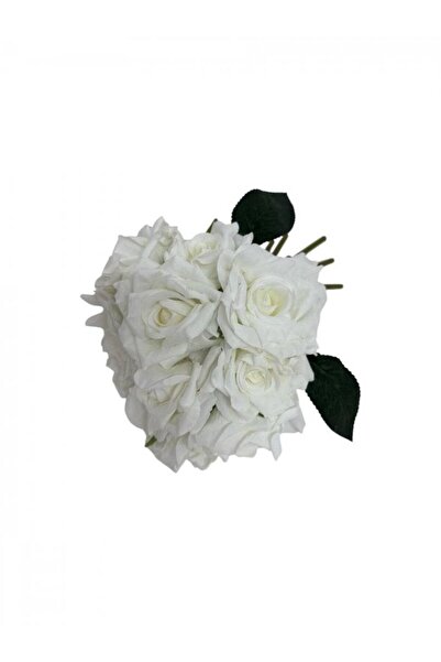 OEM Flori Artificiale Buchet 10 Trandafiri legati Alb