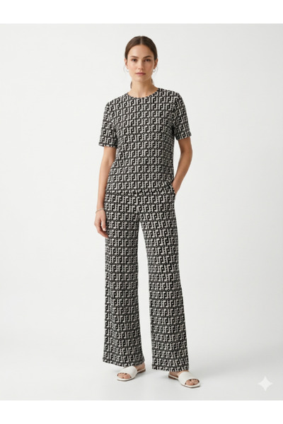 Topstar Women's 2-Piece Pajama Set High-End Geometric Pattern Loose Pants and...