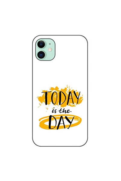 OEM Калъф, съвместим с Apple iPhone 11, силиконов гел TPU, с десен/надпис: Дн...