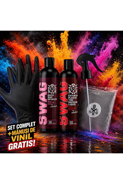 SWAG kit Solutie Profesionala Regenerare Plastic si Anvelope+ Ceara Lichida A...