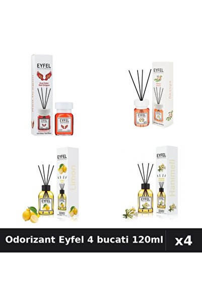 Eyfel Top Bottom Set of 4 Room Air Freshener Sticks - Red Dragon, Acacia, Lem...