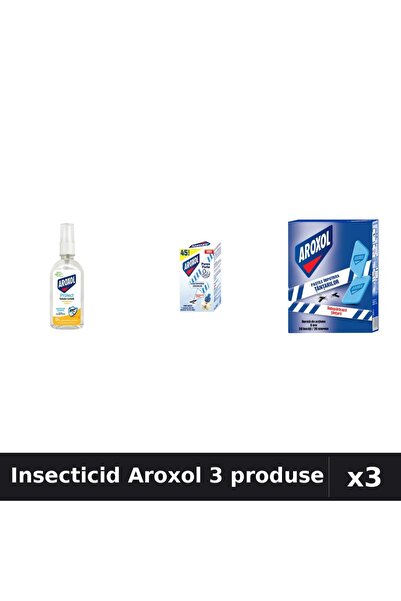 Aroxol Set 3 Insecticid - Loțiune 85ml, Aparat Electric, Pastile 30buc - Prot...