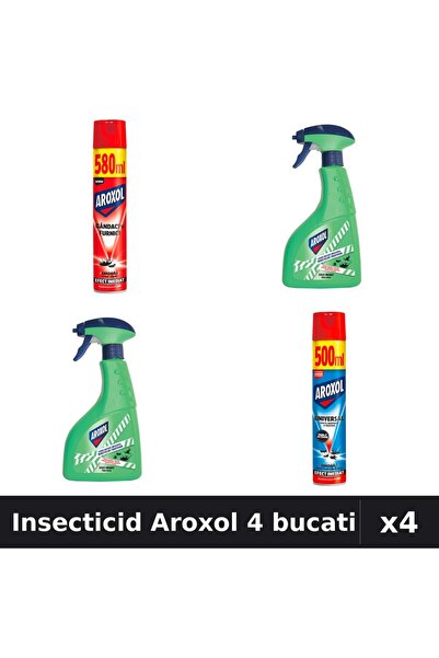 Aroxol Set 4 Spray Insecticid 400ml, 500ml, 580ml - Anti Gandaci, Tantari, Muste