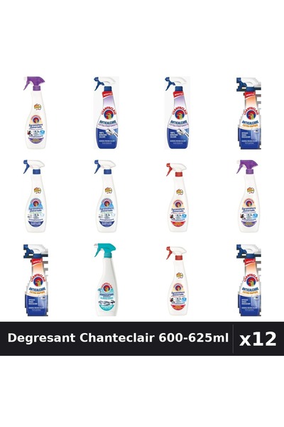 Chanteclair Set 12 Degresant Universal 600-625ml - 6 Arome, Anticalcar, Bicar...