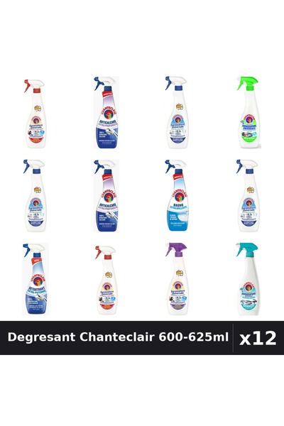 Chanteclair Set 12 Degresant Universal 600-625ml - 8 Arome, Anticalcar, Detar...