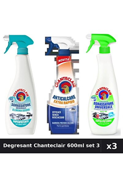 Chanteclair Set 3 Degresant Universal 600ml - Anti-Miros, Anticalcar, Lămâie