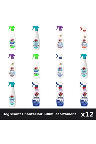 Chanteclair Set 12 Degresant Universal 600-625ml - 7 Arome Asortate, Bicarbon...