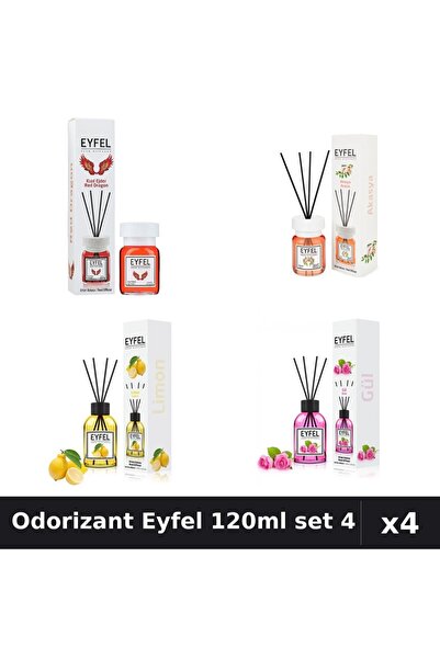Eyfel Set 4 Odorizant Camera Betisoare 120ml - Red Dragon, Acacia, Lămâie, Tr...