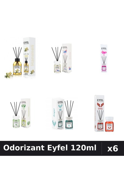 Eyfel Set 6 Odorizante Camera Betisoare - 6 Arome Asortate, 120ml Parfum