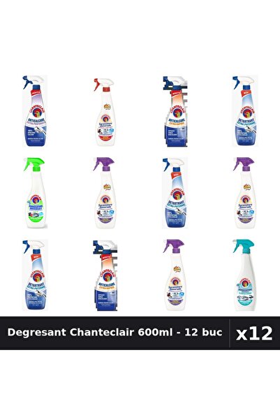 Chanteclair Set 12 Degresant Universal 600ml - 8 Arome, Anticalcar, Detartrant