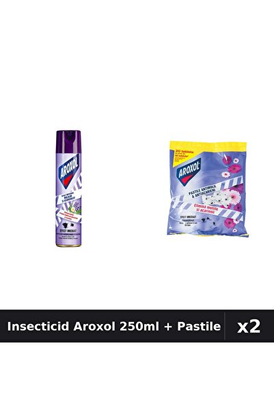 Aroxol Set 2 Insecticid - Spray 250ml + Pastile 20 buc - Protectie Casa