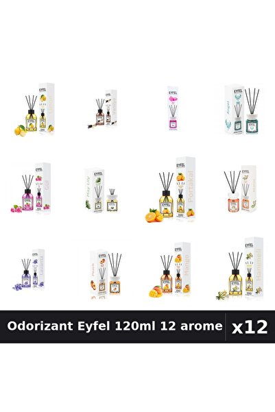 Eyfel Set 12 Odorizant Camera Betisoare 120ml - 12 Arome Asortate, Parfum Intens