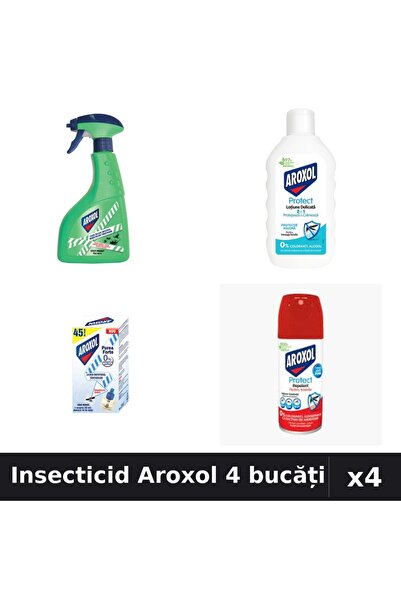Aroxol Set 4 Insecticid - Spray 400ml, 100ml, Loțiune Repelent 200ml, Aparat ...