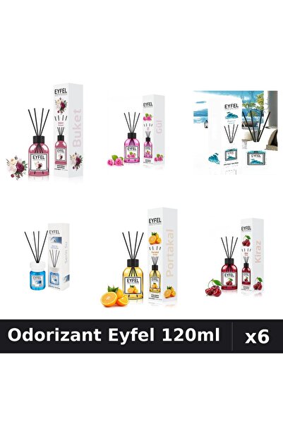 Eyfel Set 6 Odorizante Camera Betisoare - 6 Arome Asortate, 120ml Parfum