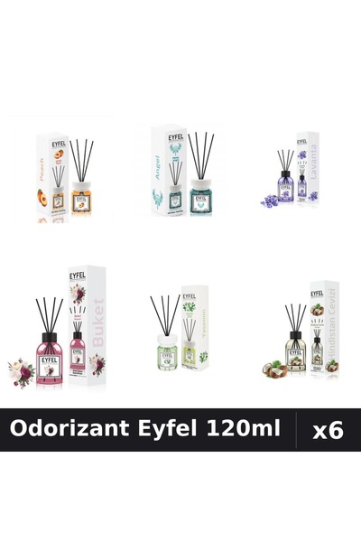 Eyfel Set 6 Odorizante Camera Betisoare - 6 Arome Asortate, 120ml Parfum