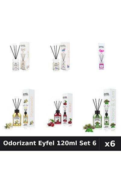 Eyfel Set 6 Odorizante Camera Betisoare - 6 Arome Asortate, 120ml Parfum