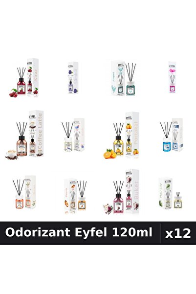 Eyfel Set 12 Odorizante Camera Betisoare 120ml - 12 Arome Asortate, Parfum In...