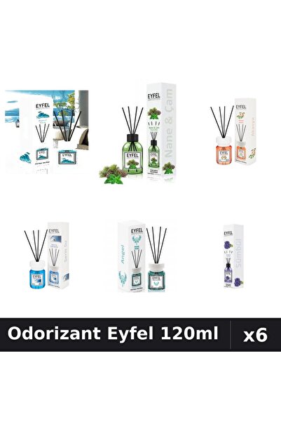 Eyfel Set 6 Odorizante Camera Betisoare - 6 Arome Asortate, 120ml Parfum