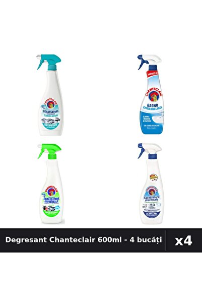 Chanteclair Pachet 4 Degresant Universal 600ml - Anti-Miros, Lămâie, Bicarbonat