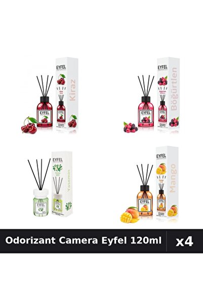 Eyfel Set 4 Odorizant Camera Betisoare 120ml - Cirese, Fructe Padure, Iasomie...