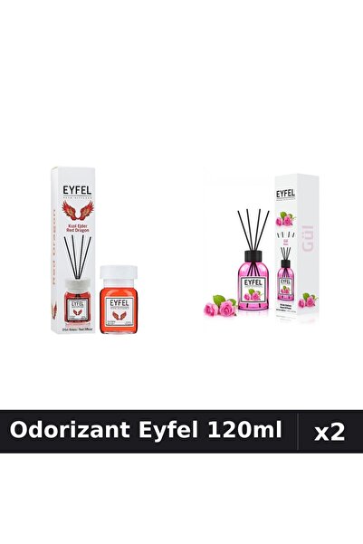 Eyfel Set 2 Odorizante Camera Betisoare 120ml - Red Dragon, Trandafir
