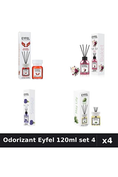 Eyfel Set 4 Odorizante Camera Betisoare 120ml - Red Dragon, Bouquet, Zambile,...