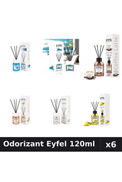 Eyfel Set 6 Odorizante Camera Betisoare - 6 Arome Asortate, 120ml