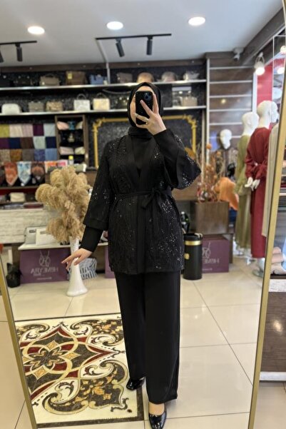 HÜMEYRA BUTİK Lace Kimono and Trousers Set
