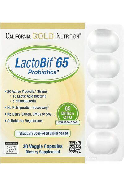 California Gold Nutrition , 65 LactoBif Probiotic, 30 Vegetable Capsules
