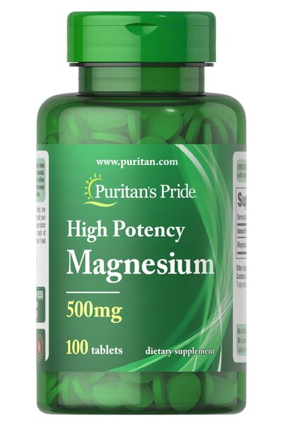 Puritan's Pride High Magnesium Tablets, 500 mg, 100 Count