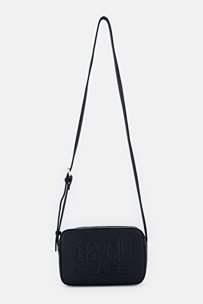 Cavalli Class Women Brand Logo Cross Body Bag, Black