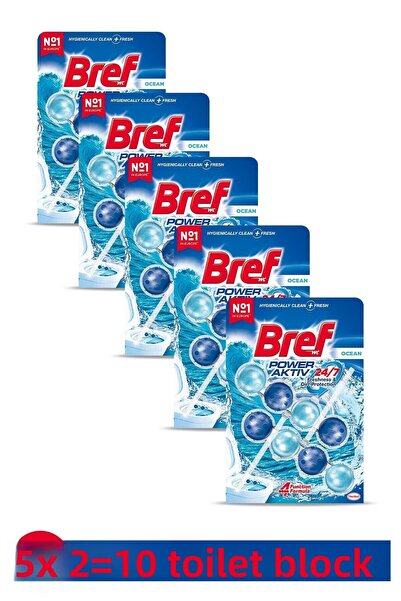 Bref Power Aktiv Solid Toilet Block 5 Pieces Ocean Double (Set of 5)