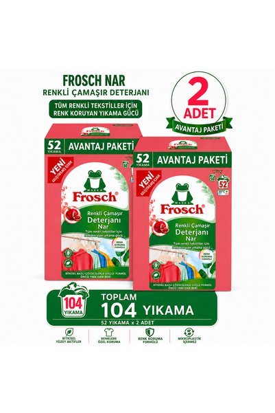 Frosch Nar Özlü Renkli Çamaşırlar İçin Toz Deterjan 52 Yıkama 2x3,432 kg