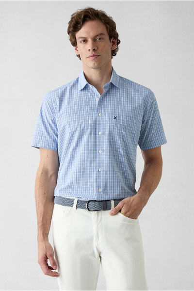 Kiğılı Short Sleeve Regular Fit Cotton Plaid Shirt