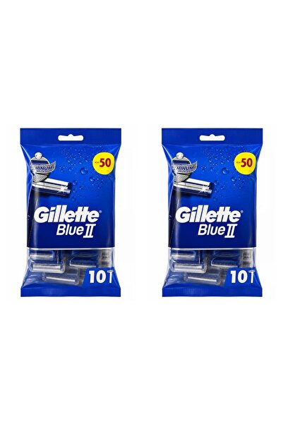 Gillette شفرات حلاقة بلو2 للاستخدام مرة واحدة 10 قطع - 2 قطعة