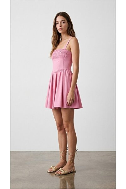 Quzu Women's Dress Elb00401 Pink