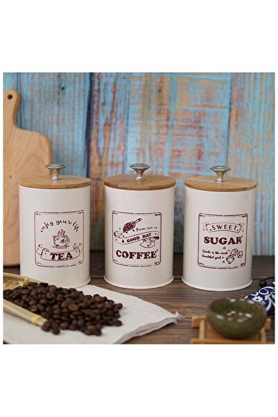 Arabest 3-Pack Kitchen Canister Set,Metal Vintage,Coffee Sugar Tea Food Stora...